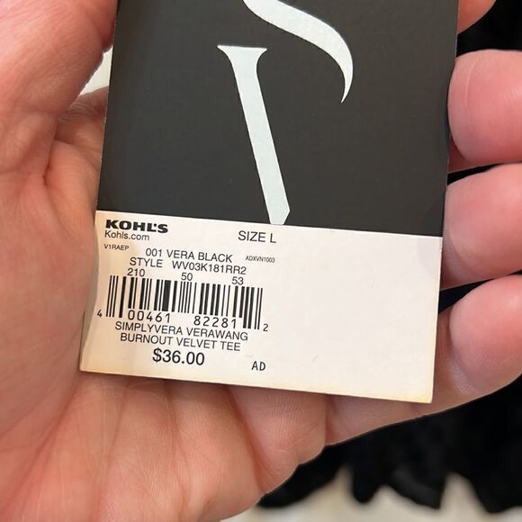 Simply Vera Sheer Black VeraWang Leopard Print Velvet Burnout Large- NWT - Picture 7 of 8